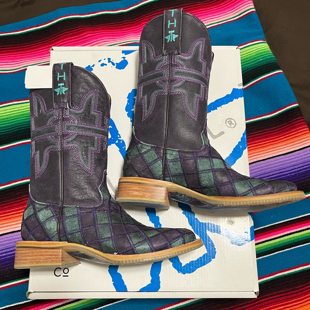 NWT Purple Checker Tin Haul Boots